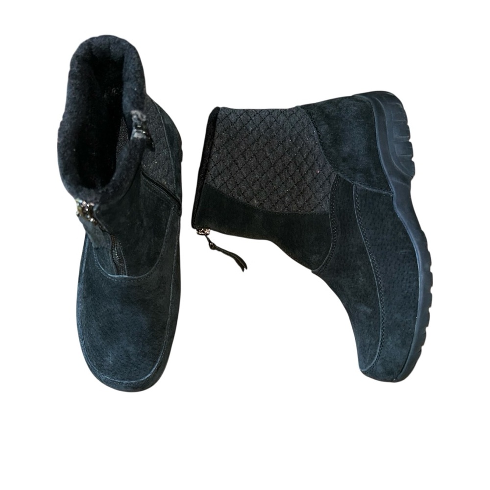 Propet Delaney Mid Zip Black Suede Ankle Winter‎ Boots Women’s 6.5 XX(4E) Wide